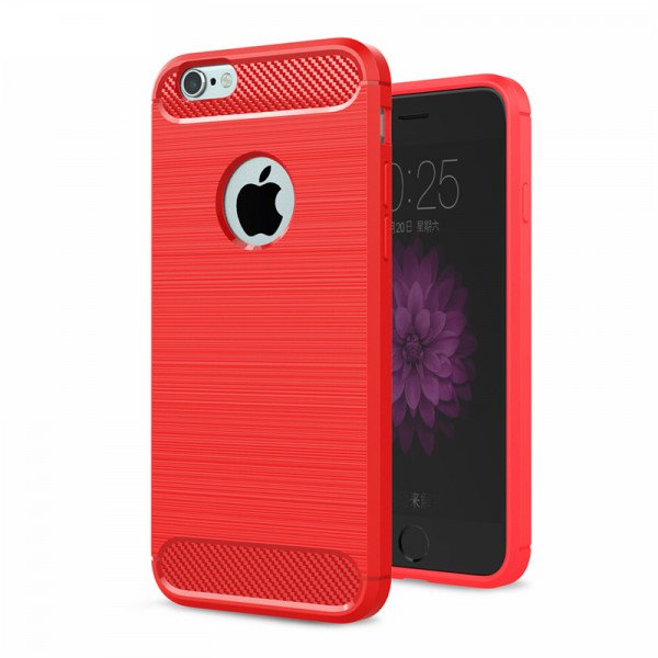 Wholesale iPhone 7 Plus TPU Brushed Hybrid Case (Red)